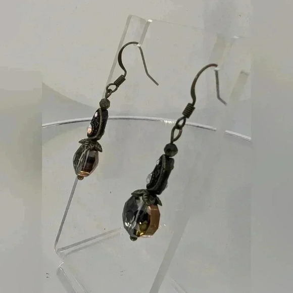 NWOT Czech Crystal Peacock Inspired Earrings - Picture 4 of 6